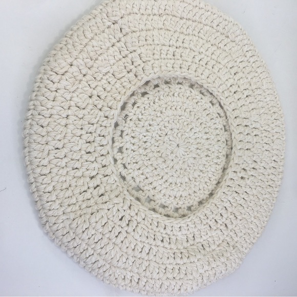 NWT NEW Free People Darla Crochet Beret Ivory White One Size main image 7